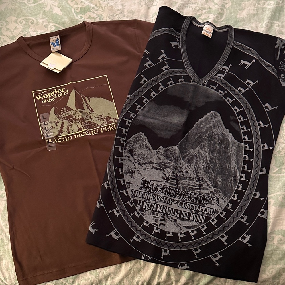 Set of 2 Machu Picchu, Peru Graphic T-Shirts